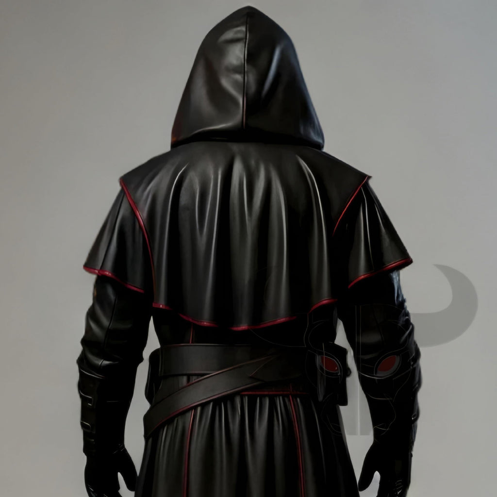 Halloween Pumpkin Head Cosplay Costume Genuine Leather Gothic Trench Coat Medieval LARP Armor