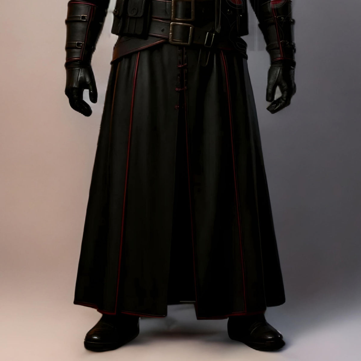 Halloween Pumpkin Head Cosplay Costume Genuine Leather Gothic Trench Coat Medieval LARP Armor