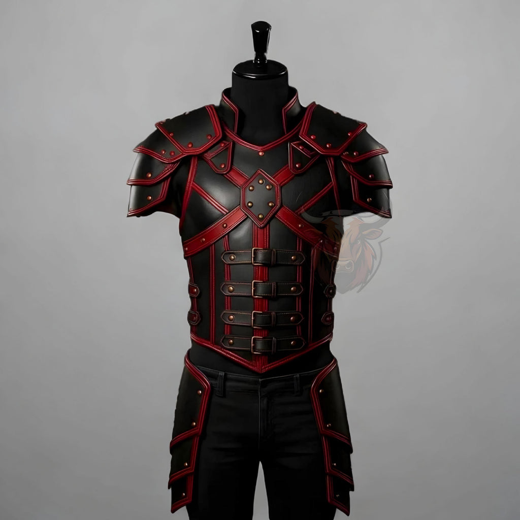 Knight Armor Costume Medieval LARP Cosplay Gothic Warrior Handmade Battle Outfit Genuine Leather