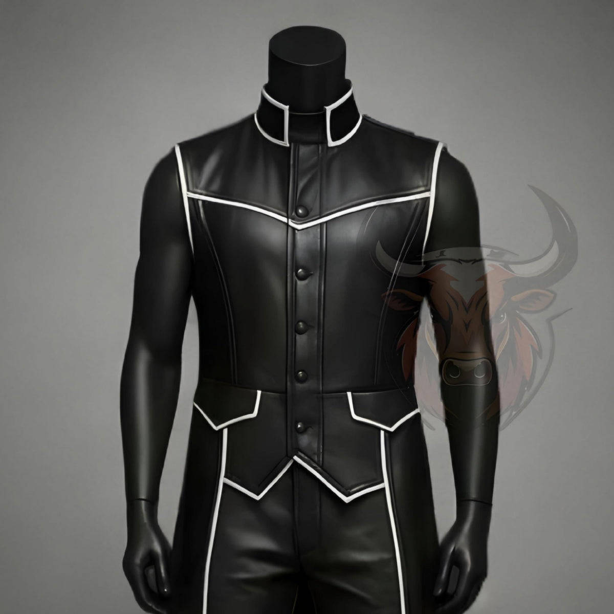 Long Coat Jacket Outfit Men’s Gothic Cosplay Steampunk Tailcoat Festival Costume Genuine Leather
