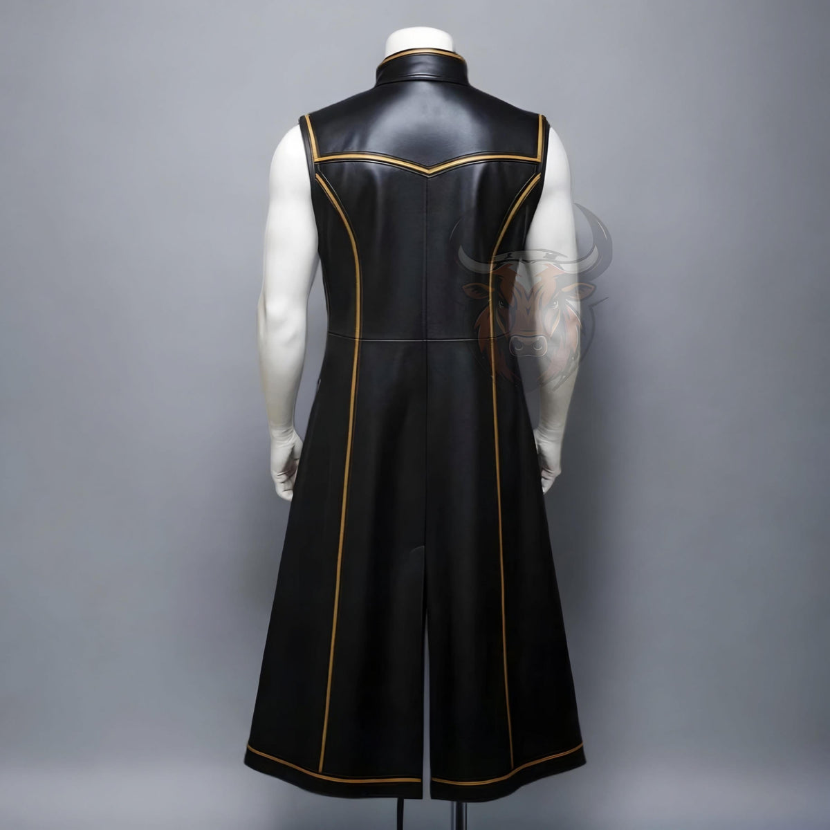 Long Vest Coat Medieval Warrior Costume Gothic Renaissance Cosplay Outfit Handmade Robe Genuine Leather