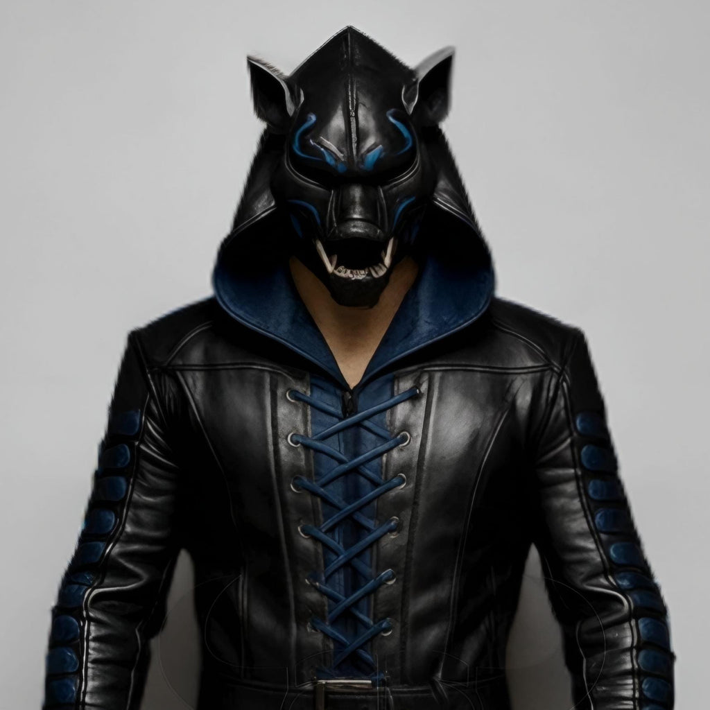 Genuine Leather Hooded Trench Coat: Medieval Steampunk Gothic Cloak