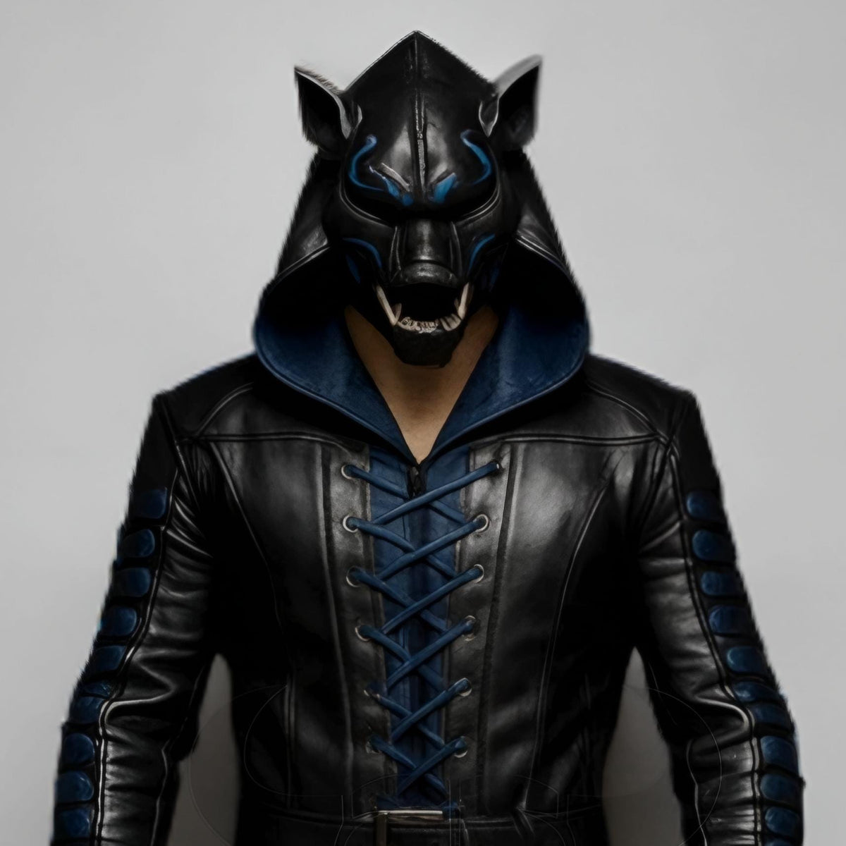 Genuine Leather Hooded Trench Coat: Medieval Steampunk Gothic Cloak