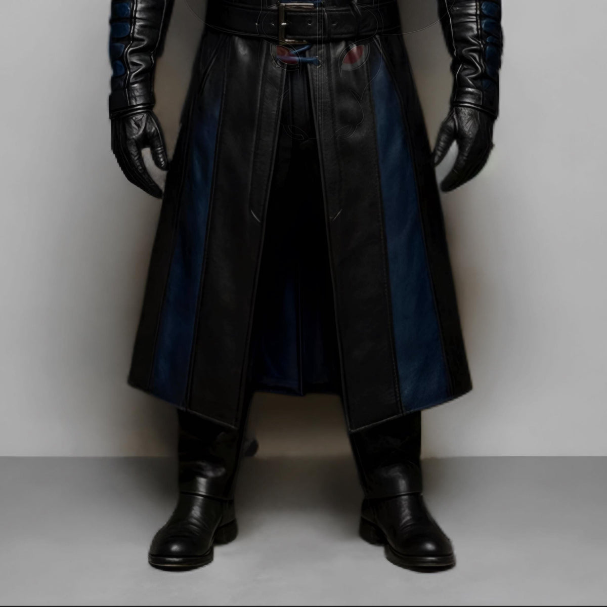 Genuine Leather Hooded Trench Coat: Medieval Steampunk Gothic Cloak