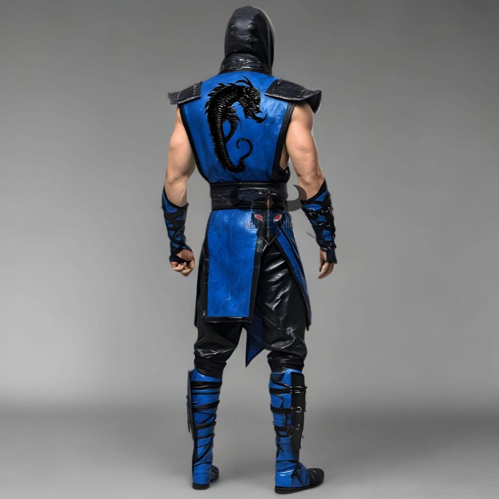 Sub Zero Cosplay Costume Mortal Kombat Ninja Armor Blue Dragon Suit Christmas Gift Men