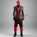 Red Black Ninja Warrior Costume Men’s Leather Cosplay Outfit Mortal Style Suit