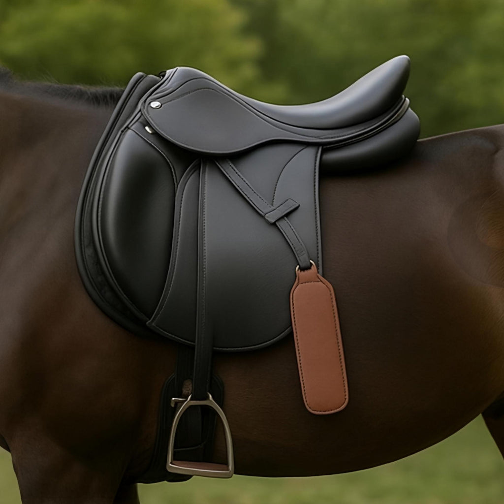 Black English All Purpose Horse Saddle Comfortable Durable Equestrian Riding Tack with Stirrups