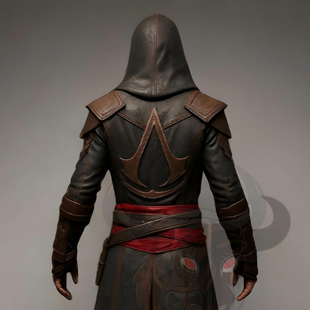 Assassin’s Creed Cosplay Costume | Hooded Leather Coat | Medieval Renaissance Tunic | LARP Outfit