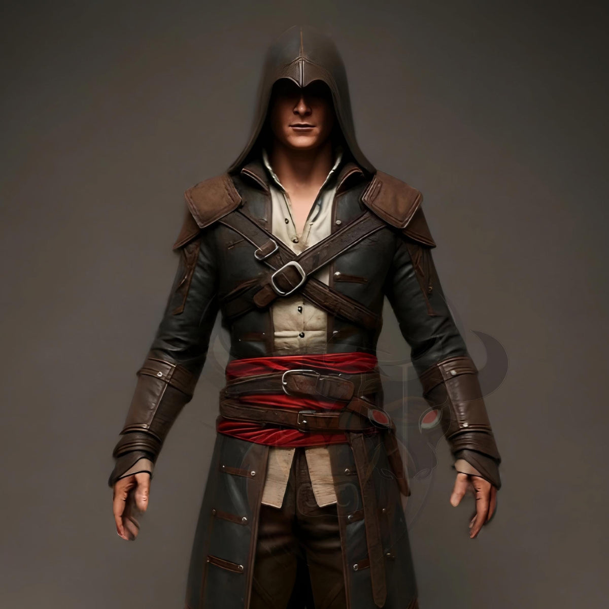 Assassin’s Creed Cosplay Costume | Hooded Leather Coat | Medieval Renaissance Tunic | LARP Outfit