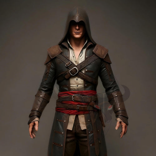 Assassin’s Creed Cosplay Costume | Hooded Leather Coat | Medieval Renaissance Tunic | LARP Outfit