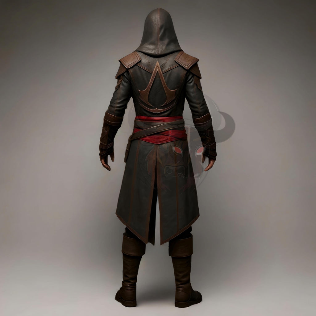 Assassin’s Creed Cosplay Costume | Hooded Leather Coat | Medieval Renaissance Tunic | LARP Outfit