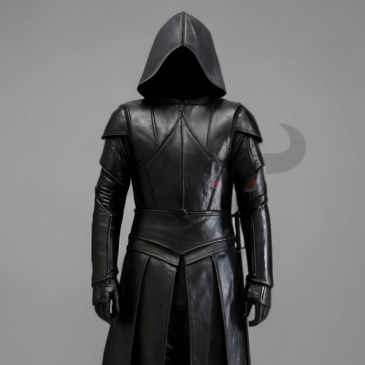 Men's Dark Knight Hooded Leather Armor Outfit for Cosplay, Costume, Medieval Fantasy