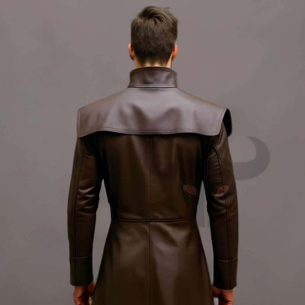 Men's Medieval Leather Long Coat Costume for Cosplay Fantasy LARP Halloween Ren Faire Knight