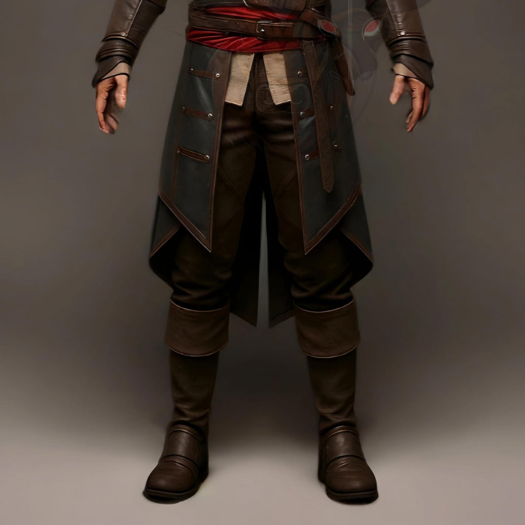 Assassin’s Creed Cosplay Costume | Hooded Leather Coat | Medieval Renaissance Tunic | LARP Outfit