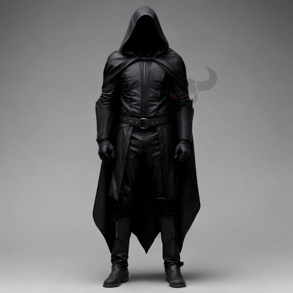 Custom Dark Hooded Cloak Costume | Stealth Assassin Outfit for Cosplay, Fantasy