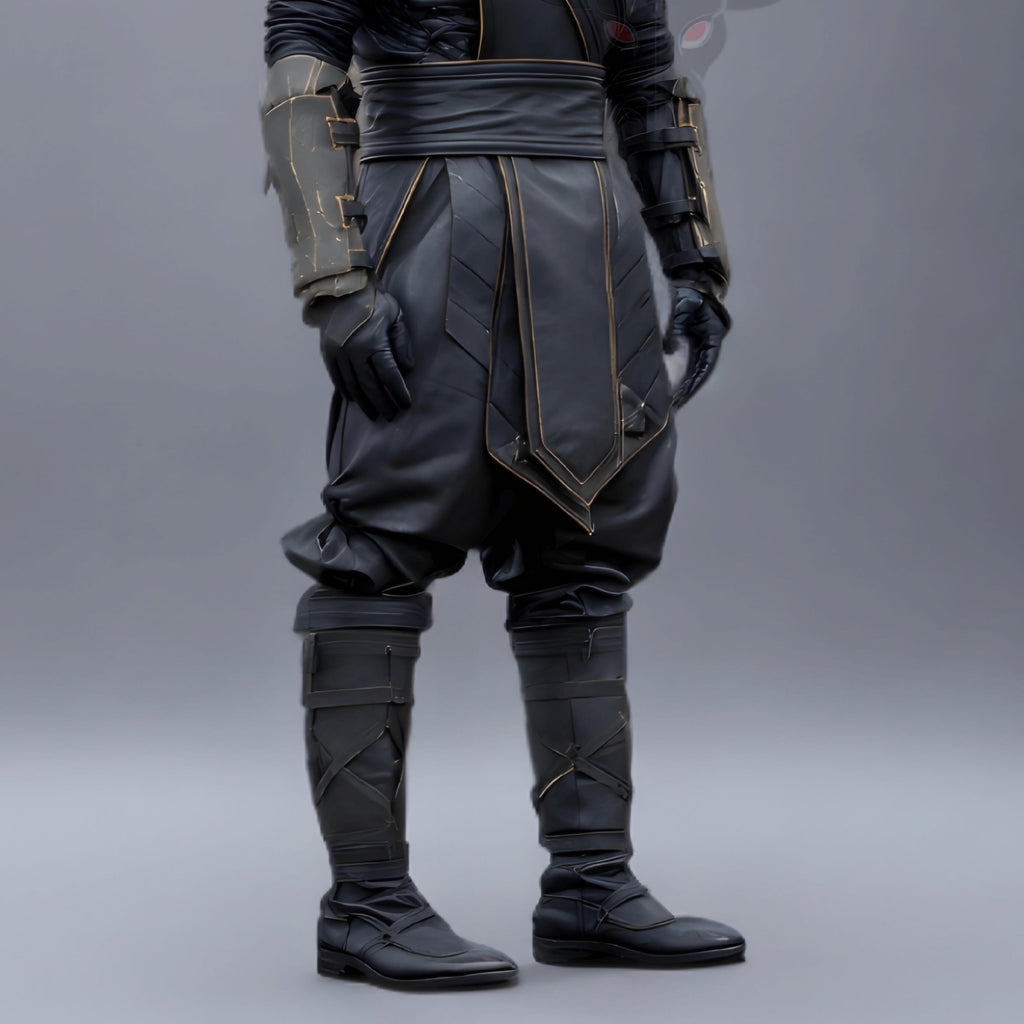 Black Hooded Assassin Leather Armor Costume Handmade Fantasy LARP Cosplay Outfit for Men Warrior