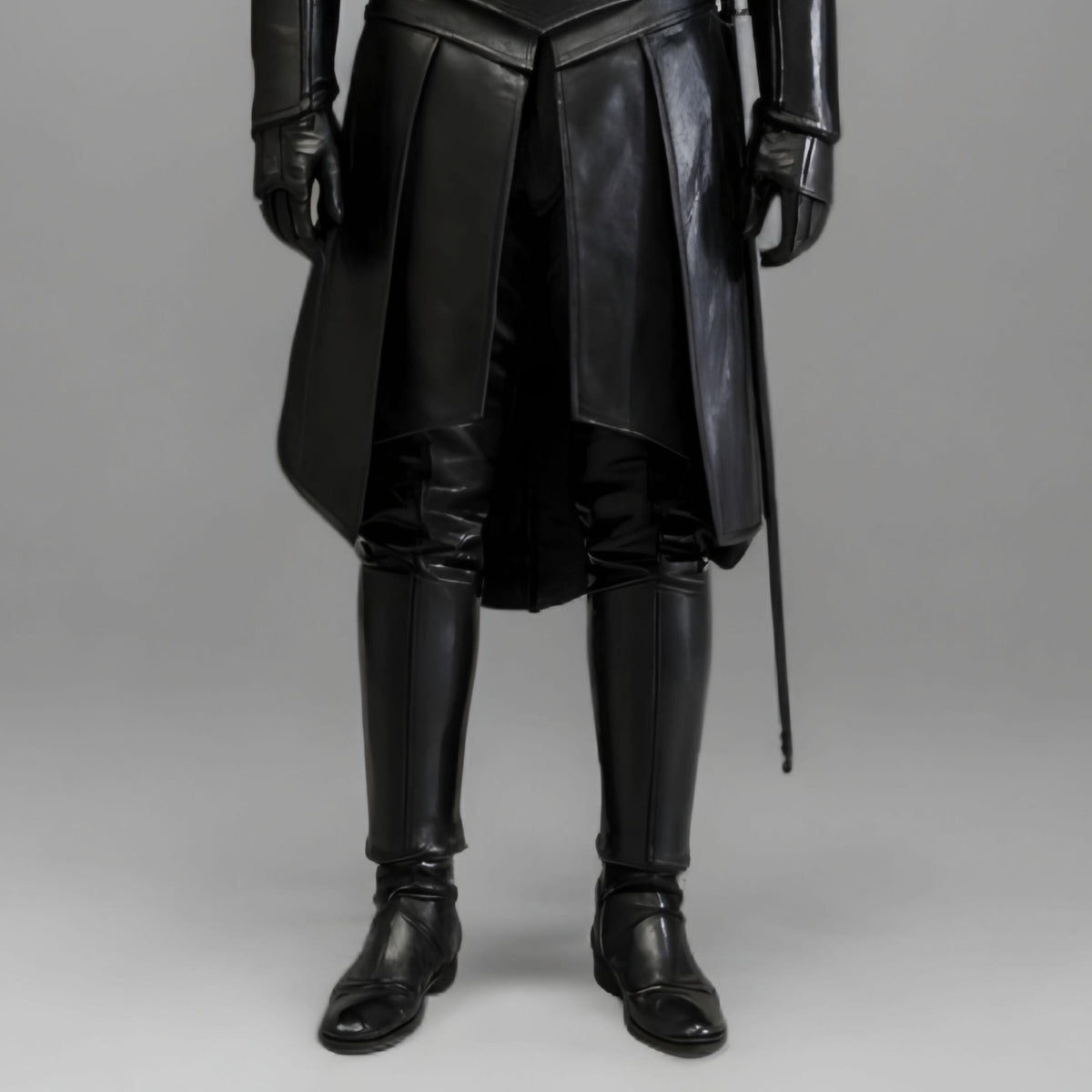 Men's Dark Knight Hooded Leather Armor Outfit for Cosplay, Costume, Medieval Fantasy