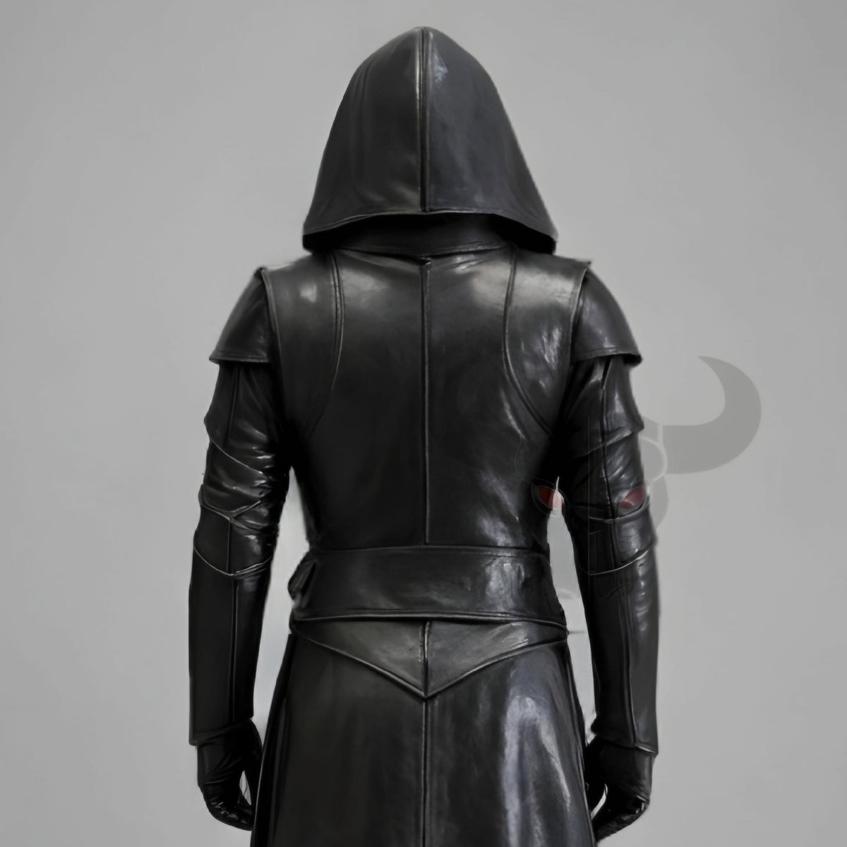 Men's Dark Knight Hooded Leather Armor Outfit for Cosplay, Costume, Medieval Fantasy