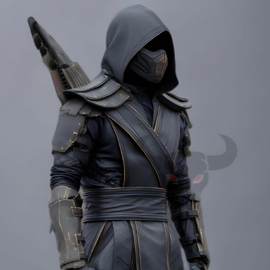 Black Hooded Assassin Leather Armor Costume Handmade Fantasy LARP Cosplay Outfit for Men Warrior