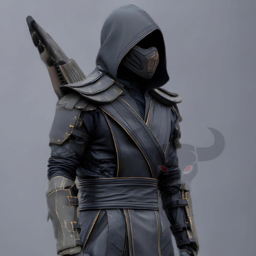 Black Hooded Assassin Leather Armor Costume Handmade Fantasy LARP Cosplay Outfit for Men Warrior
