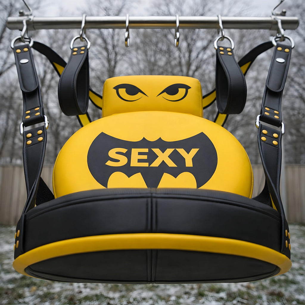 Adult Couples Leather Swing Chair Printed Intimate Hanging Love Bedroom Accessory