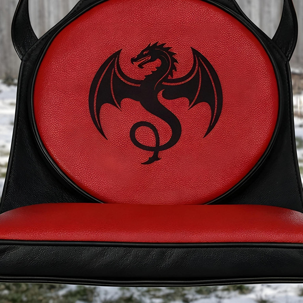 Luxury Leather Suspension Swing Couples Furniture Adjustable Red Black Dragon Harness