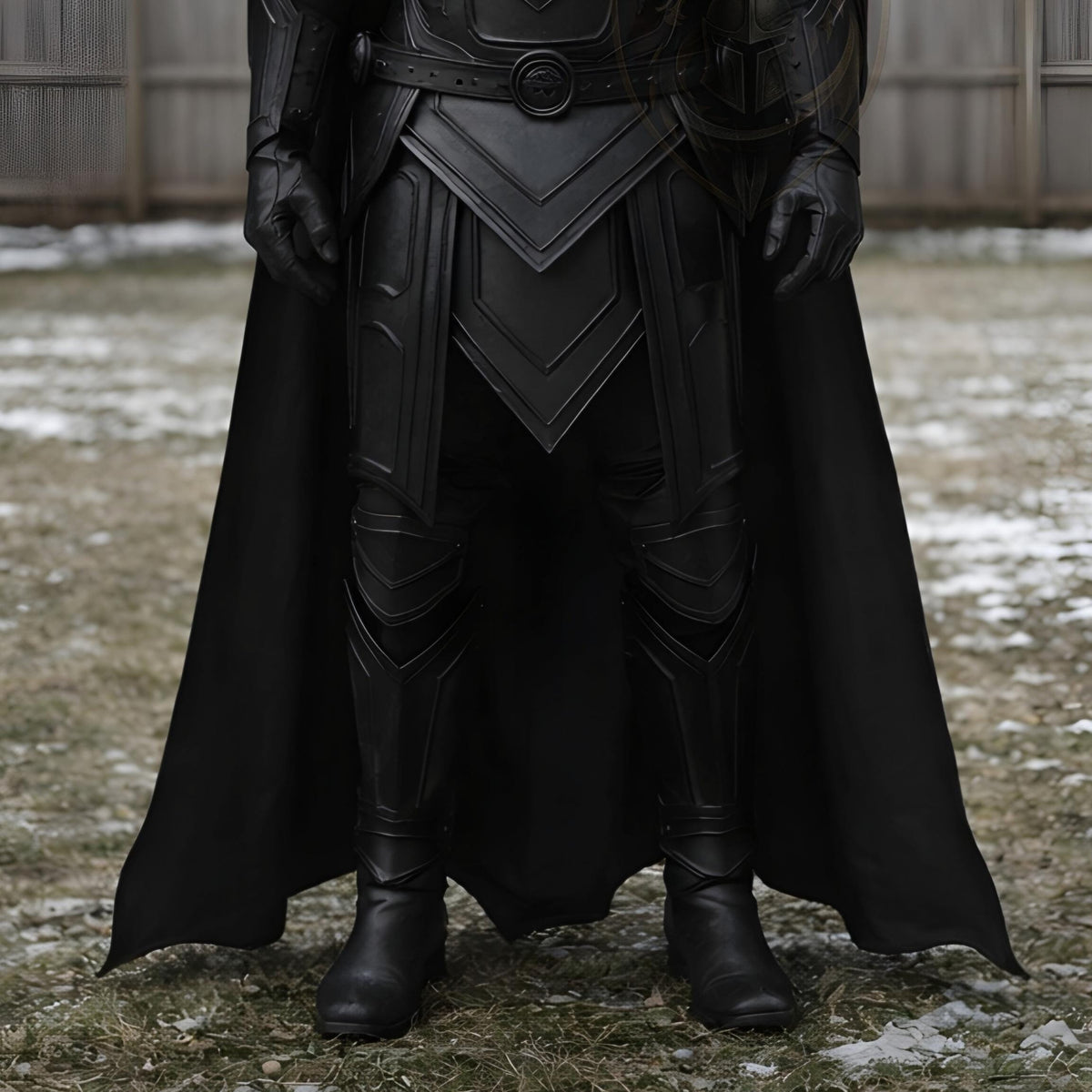 Black Hooded Medieval Warrior Armor Costume Gothic LARP Knight Cosplay Outfit Handmade Leather Set