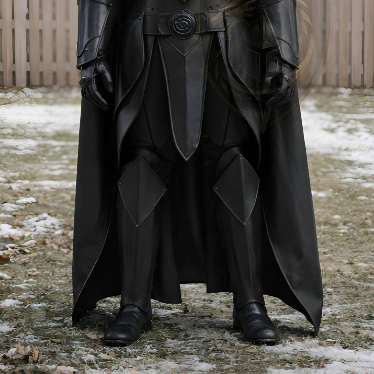 Black Hooded Leather Armor Medieval Dark Knight Cosplay LARP Warrior Costume Handmade Gothic Unisex