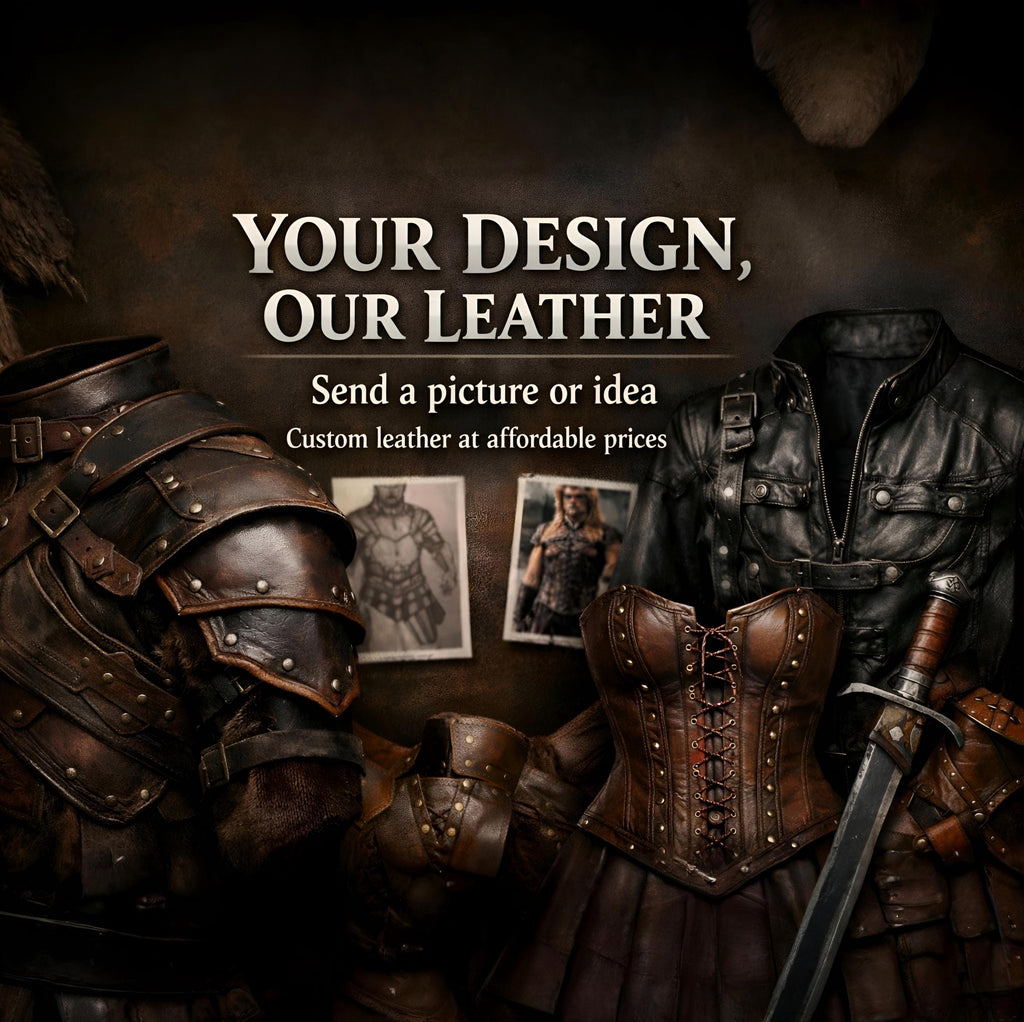 HandCrafted Custom Leather Armors Costumes Coats Cloaks Pants Outfits Made From Your Photo Design