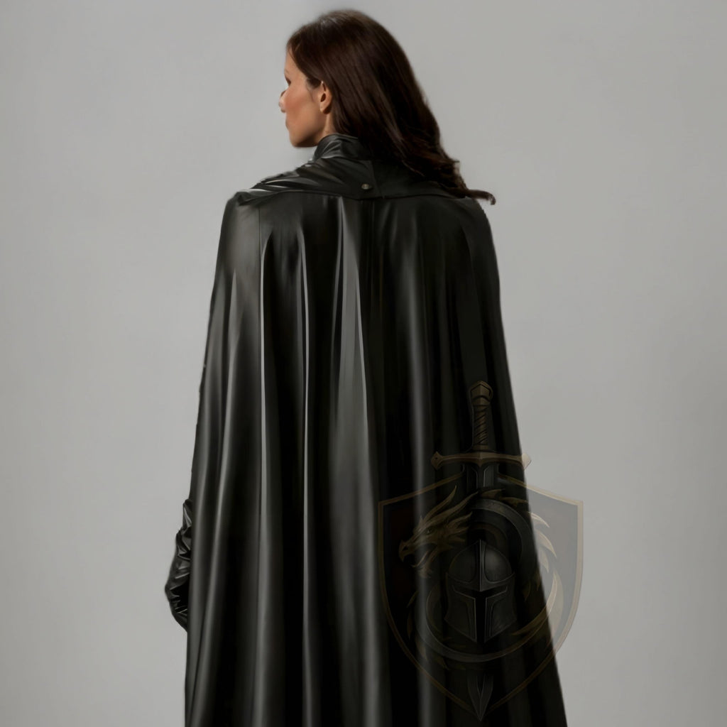 Handcrafted Black Leather Female Warrior Armor Medieval Fantasy LARP Cosplay Costume Outfit Women Knight