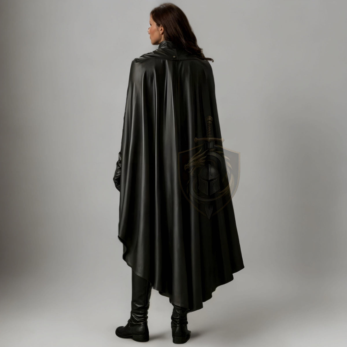 Handcrafted Black Leather Female Warrior Armor Medieval Fantasy LARP Cosplay Costume Outfit Women Knight