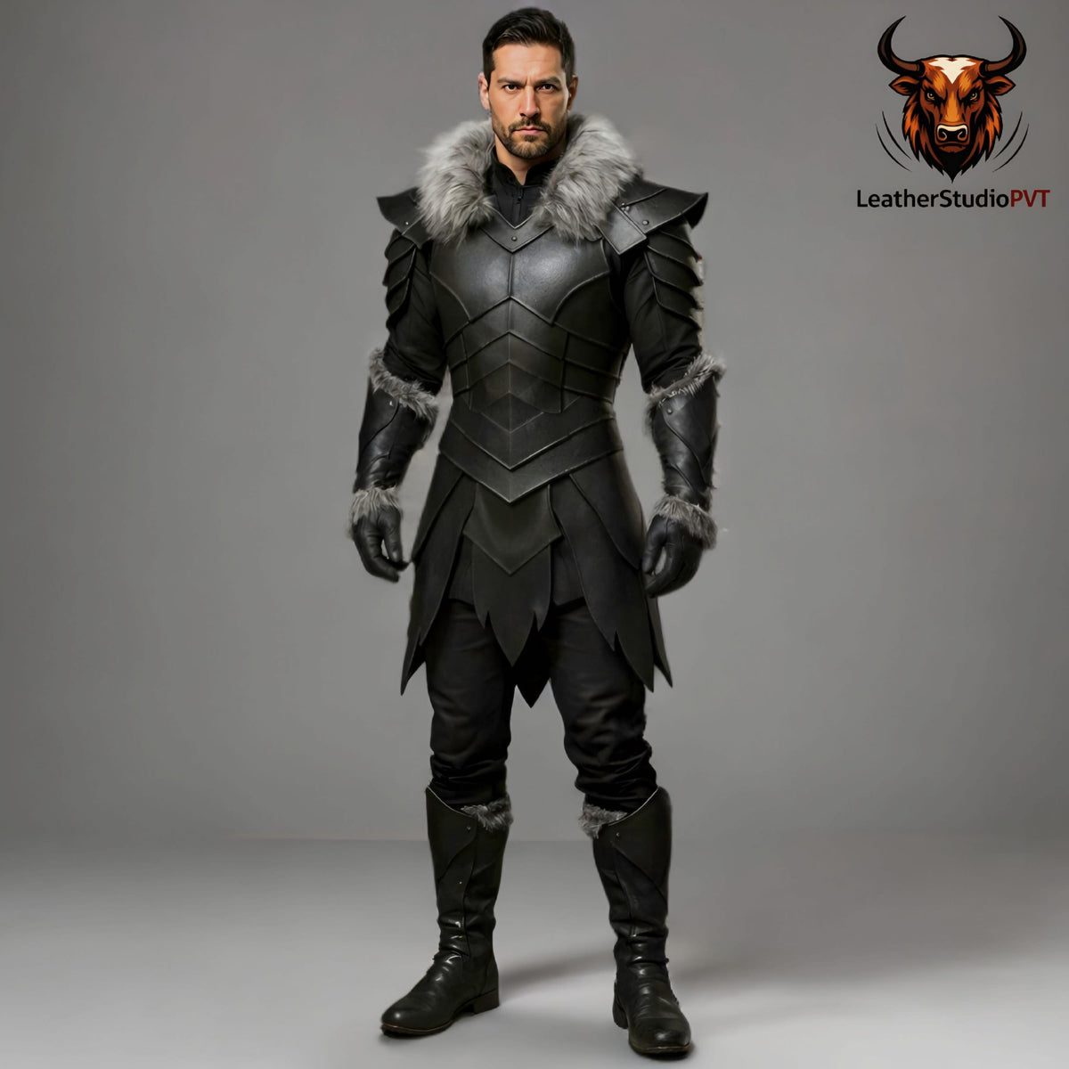 Handcrafted Nordic Warrior Leather Armor Medieval Viking Cosplay Costume Men LARP Fantasy Battle Outfit
