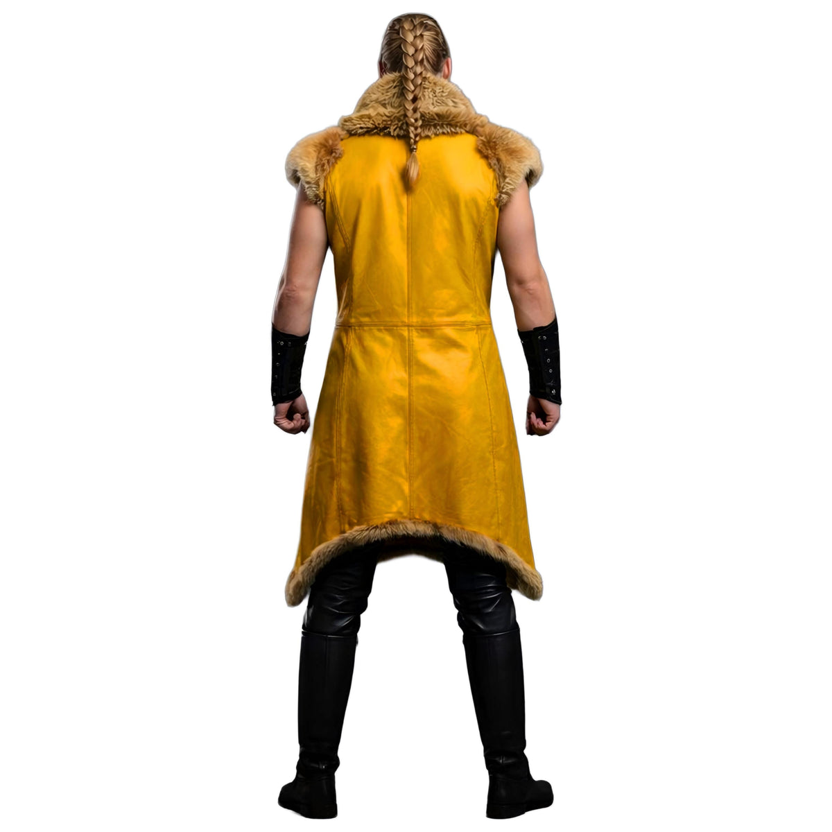 Handcrafted Viking Shieldmaiden Fur Leather Coat Norse Warrior Costume Womens Medieval Outfit Armor LARP