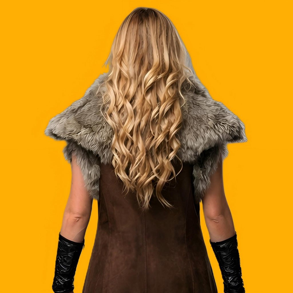 Handcrafted Cowhide Medieval Fur Coat Viking Warrior Costume Norse Leather Long Winter Cloak Armor