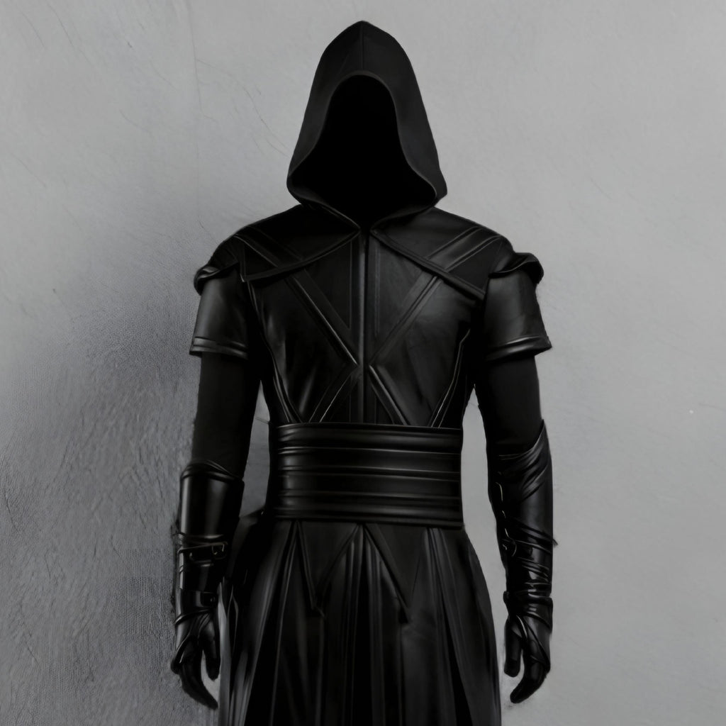 Handcrafted Dark Assassin Hooded Leather Armor Costume Medieval LARP Cosplay Warrior Outfit Custom Fit