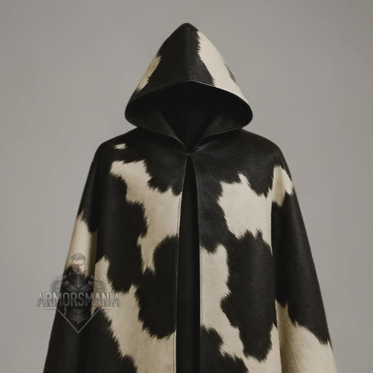 Handcrafted Cowhide Hooded Cloak Leather Cape Medieval Viking LARP Cosplay Mantle Custom Fit Unisex