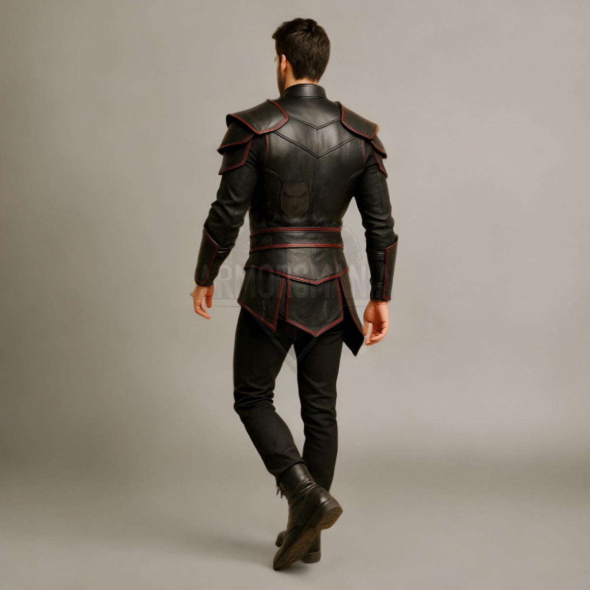 Handcrafted Dragon Emblem Dark Warrior Leather Armor Costume, Fantasy Combat Cosplay Outfit Men LARP