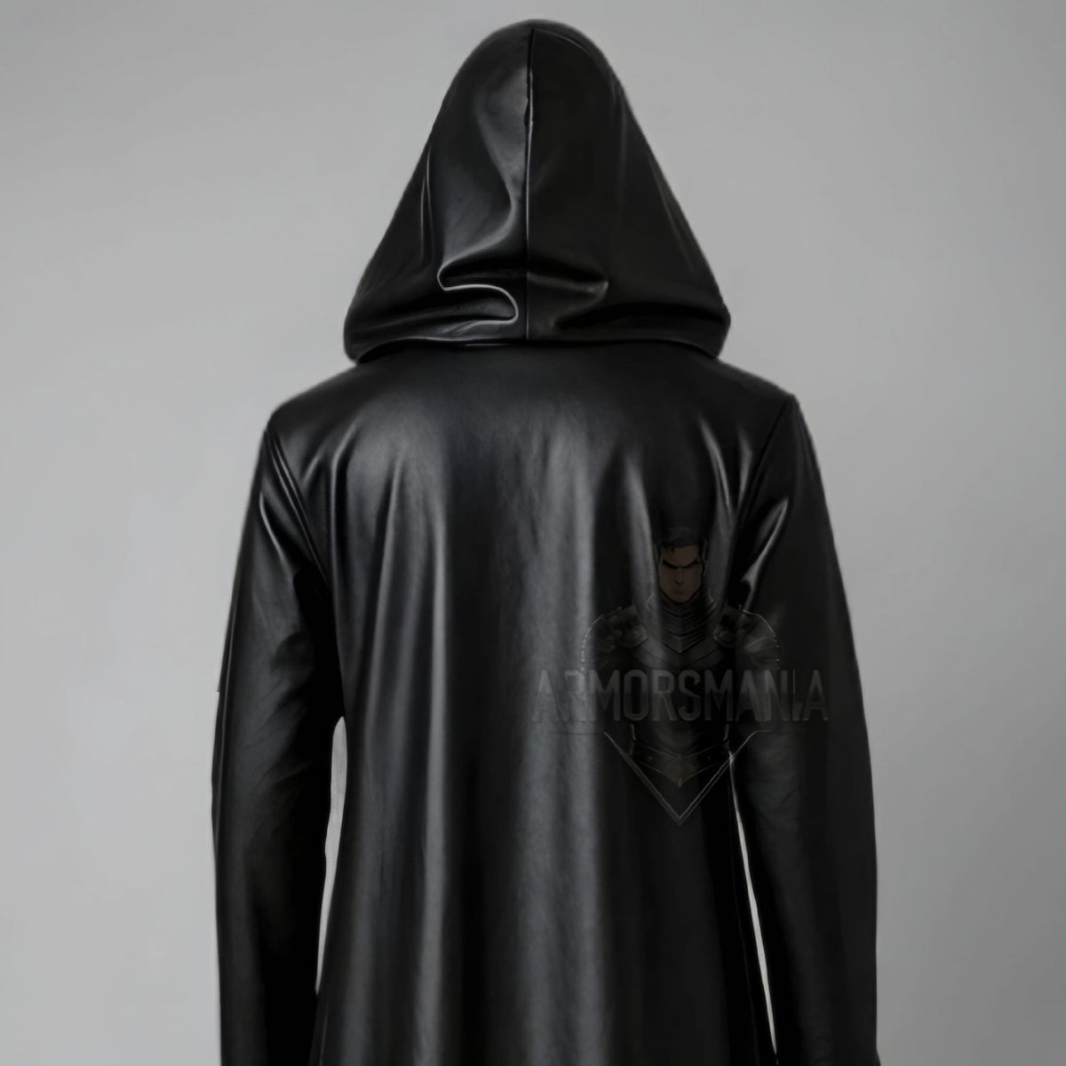 Handcrafted Vampire Gothic Hooded Leather Cloak, Medieval Cosplay Costume, Halloween Fantasy Robe Unisex Custom