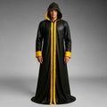 Handcrafted Arcane Mage Hooded Leather Cloak, Fantasy Wizard Cosplay Robe, Medieval Halloween Costume Unisex