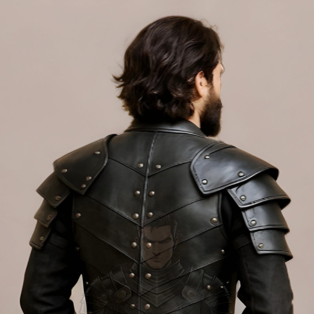 Handcrafted Dark Knight Leather Armor Jacket for Men LARP Cosplay Medieval Fantasy Costume