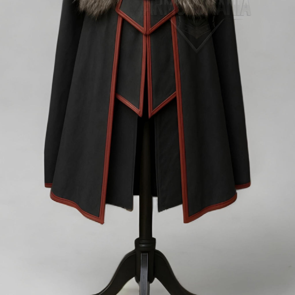 Handcrafted Crimson Shadow Leather Armor Hooded Cloak for Men LARP Cosplay Medieval Fantasy Costume