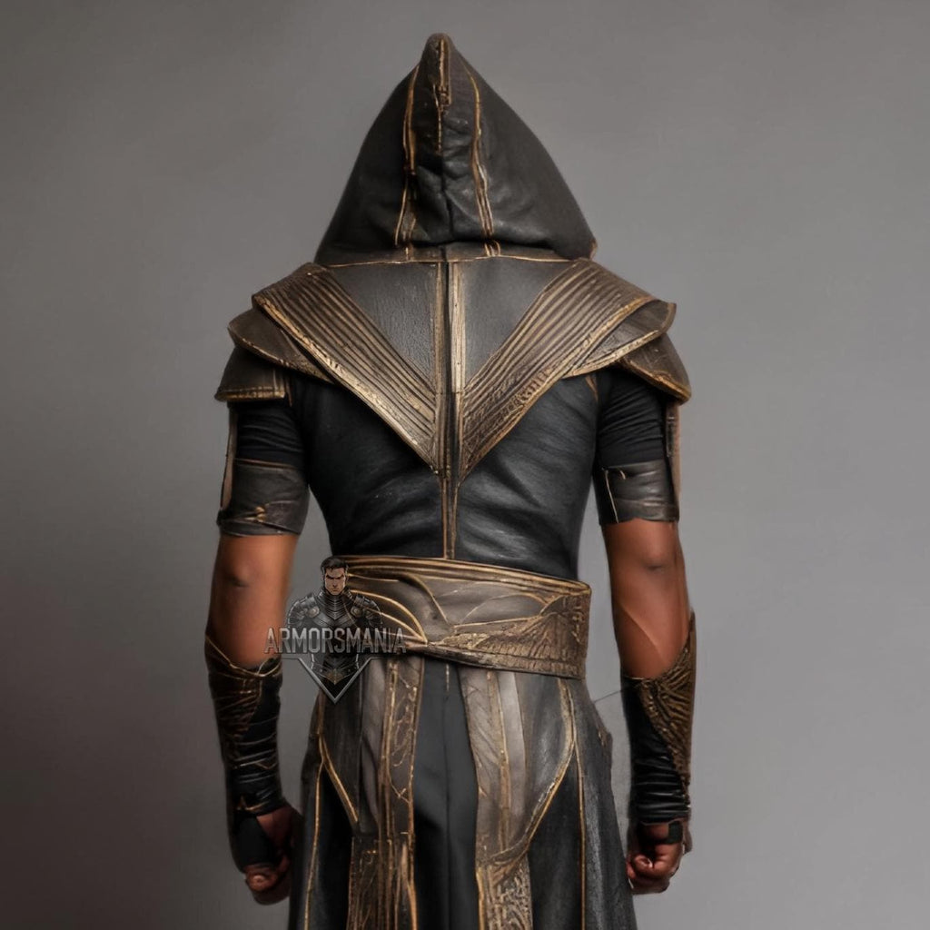 Handcrafted Desert Phantom Assassin Brown Leather Armor Cosplay LARP Warrior Costume Outfit Set