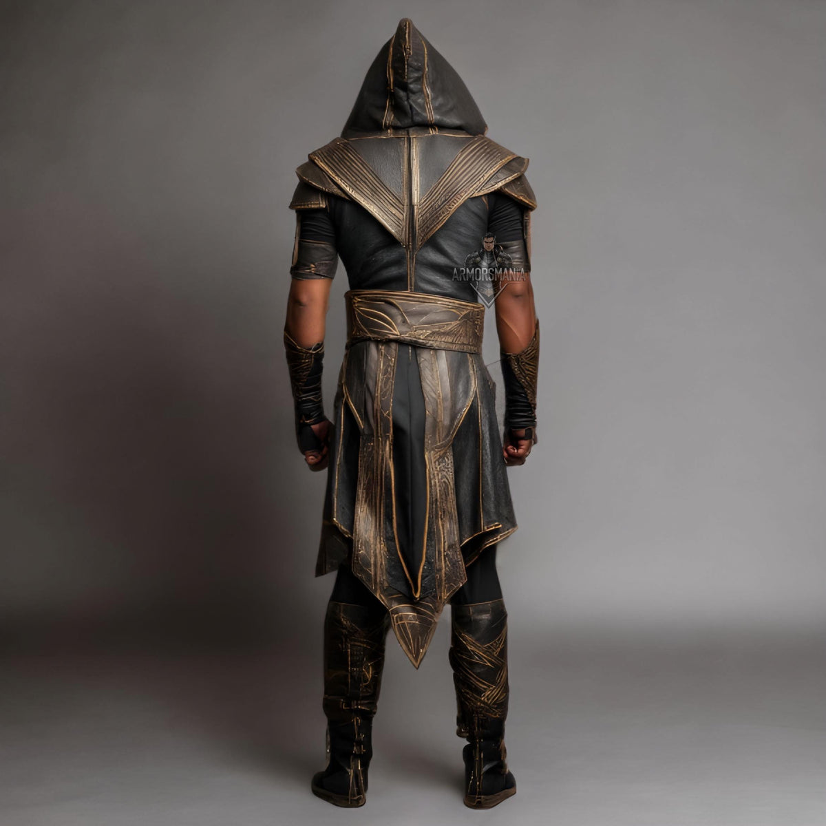 Handcrafted Desert Phantom Assassin Brown Leather Armor Cosplay LARP Warrior Costume Outfit Set