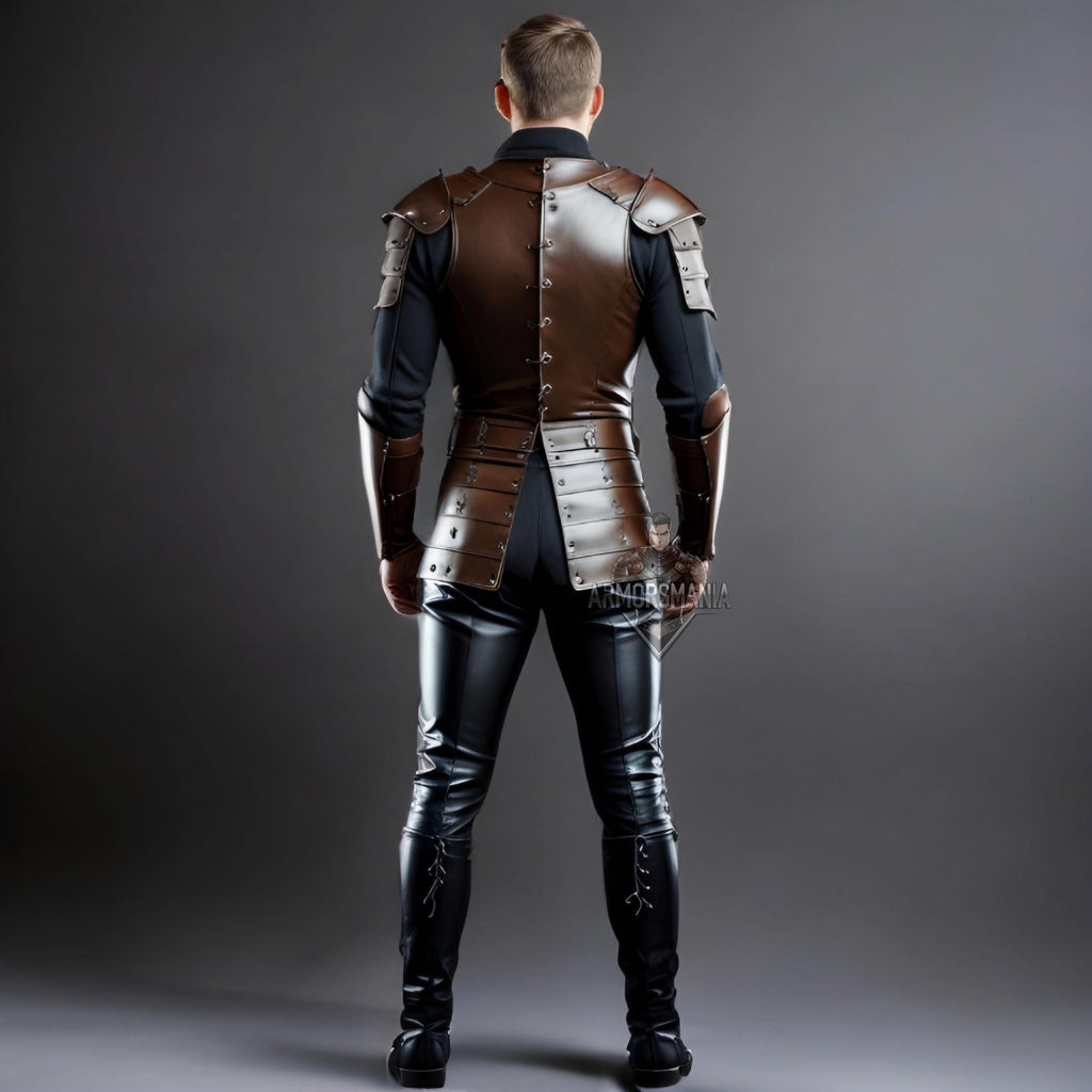 Handcrafted Royal Guard Knight Brown Leather Armor Cosplay LARP Warrior Costume Medieval Battle Outfit