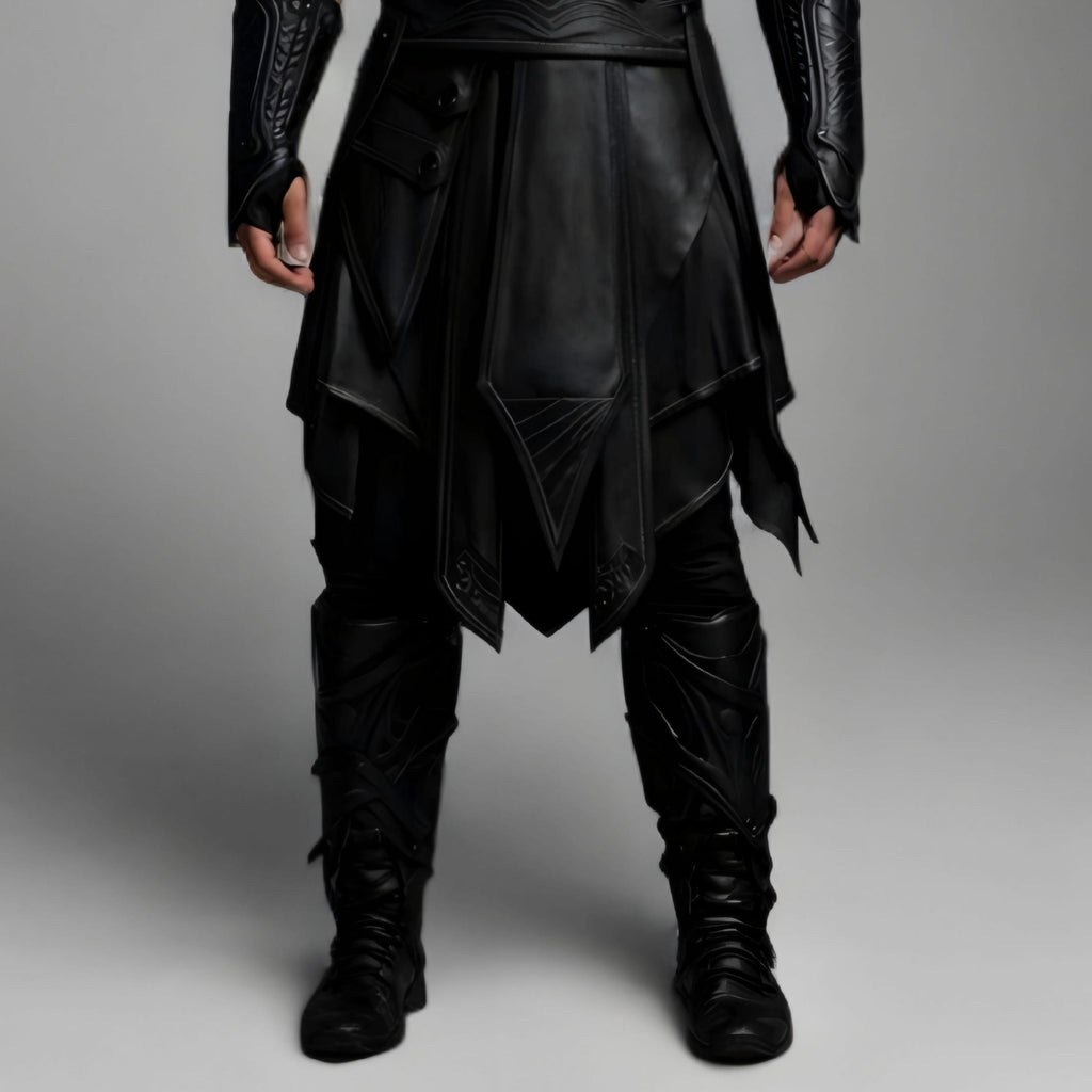 Handcrafted Dark Assassin Hooded Leather Armor Costume Medieval Warrior LARP Cosplay Outfit Men Fantasy
