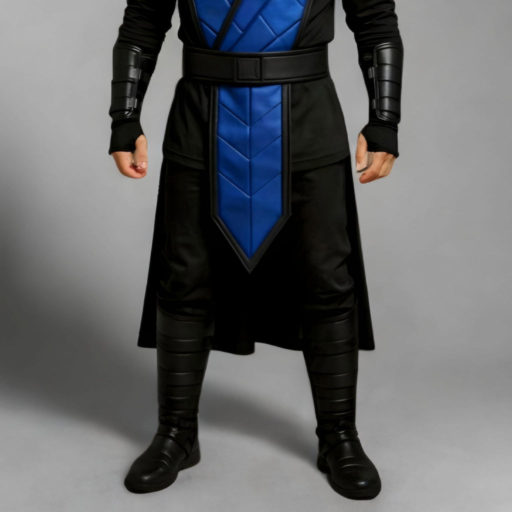 Handcrafted Frost Ninja Leather Armor Costume Hooded Masked Warrior Cosplay Outfit Halloween LARP Suit