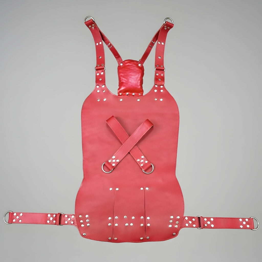 Handcrafted Red Leather Suspension Swing Sling for Couples Play Adult Furniture