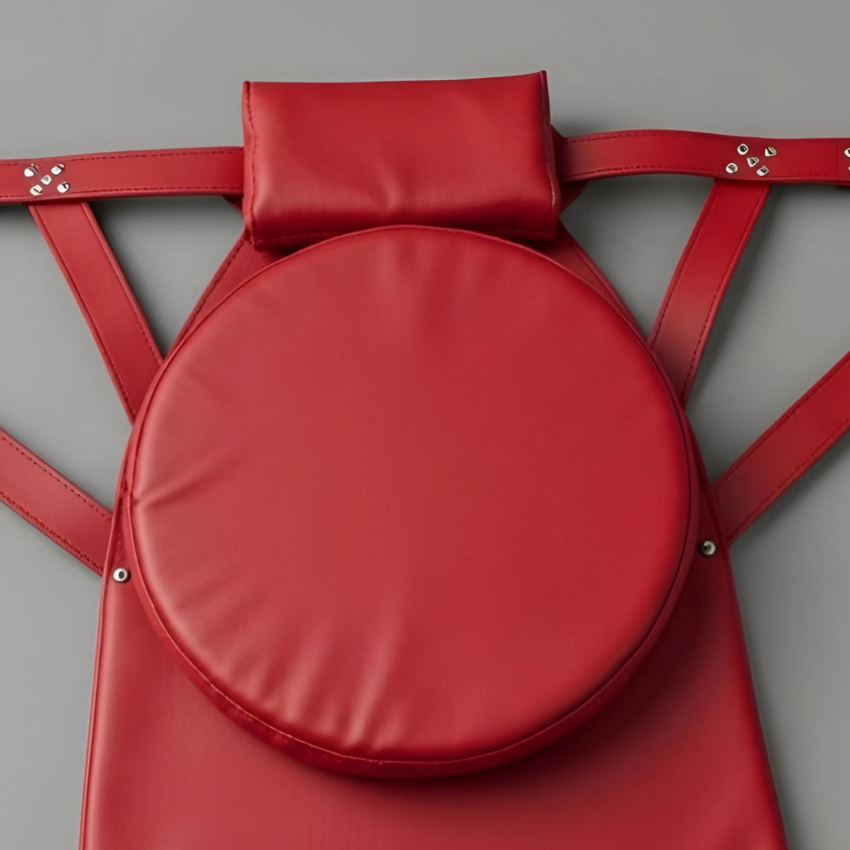 Handcrafted Red Leather Suspension Swing Sling for Couples Play Furniture