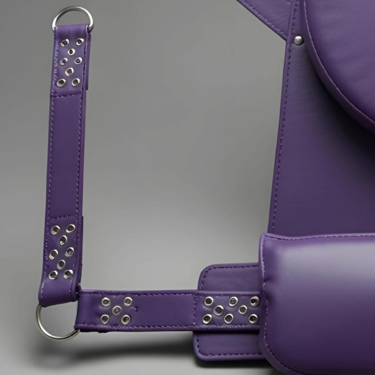 Handcrafted Purple Leather Suspension Swing Sling for Couples Play Adult Furniture