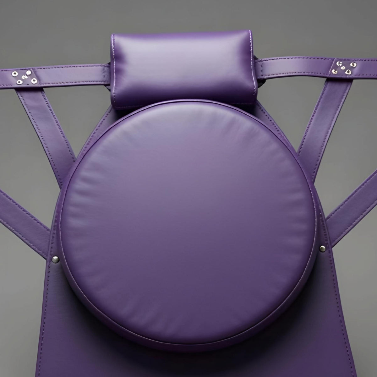 Handcrafted Purple Leather Suspension Swing Sling for Couples Play Adult Furniture